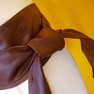 Peruvian Connection Leather Obi Sash
